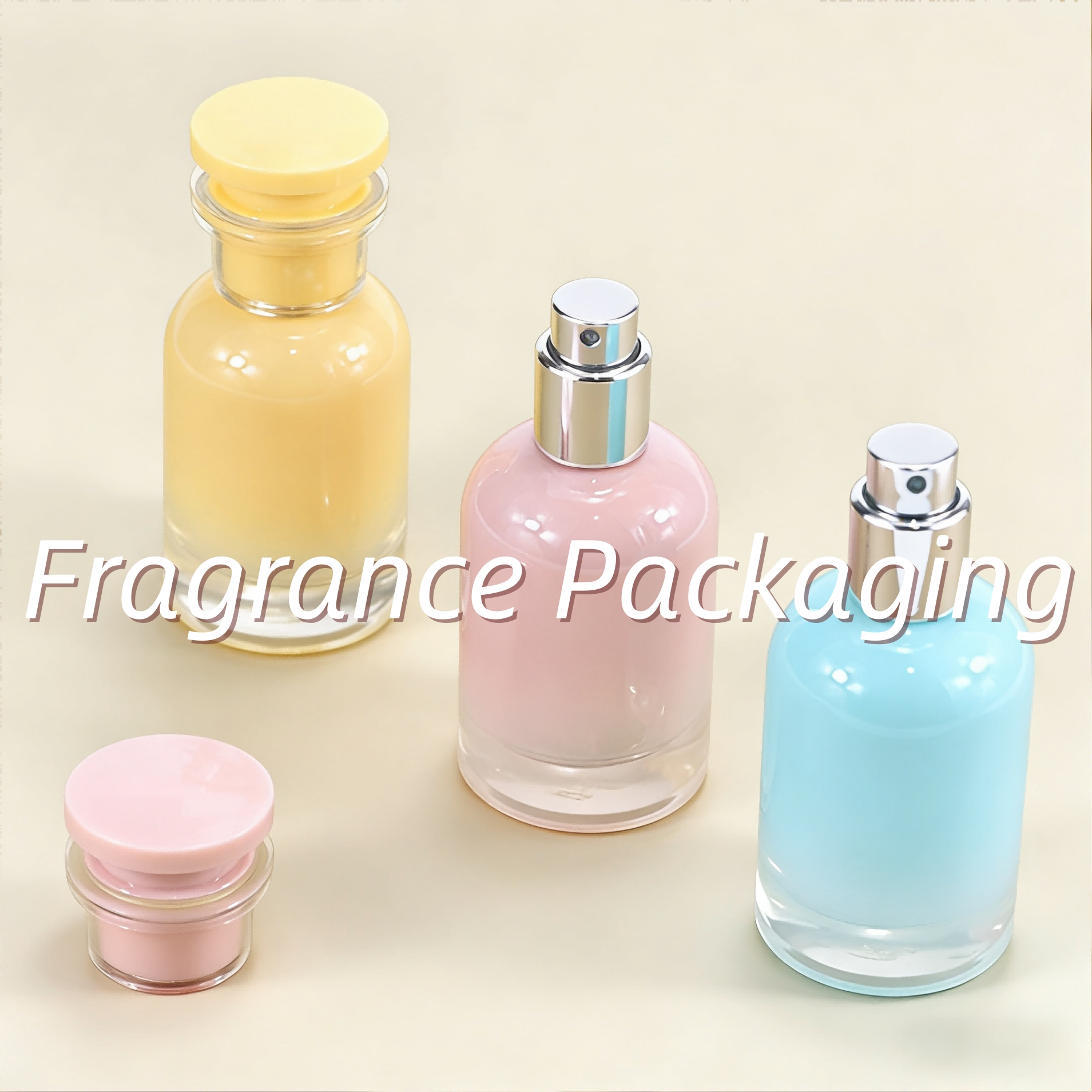 Macaron colored glass perfume spray bottles fragrance packaging